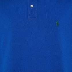 Pre Owned Polo Ralph Lauren Blue Embroidered Cotton Classic Fit Polo T-Shirt XXL