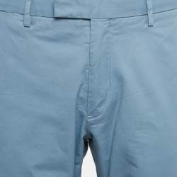 Pre Owned Polo Ralph Lauren Blue Gabardine Cotton Slim Stretch Pants XL