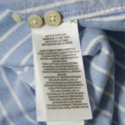 Pre Owned Polo Ralph Lauren Blue Striped Cotton Slim Fit Shirt L