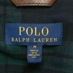 Pre Owned Polo Ralph Lauren Brown Leather Zip-Up Jacket M