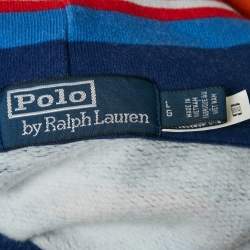 م ملوكة مسبقًا Polo Ralph Lauren Multicolor Stripe Cotton Blend Hooded Sweatshirt L 