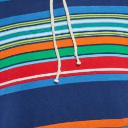 مملوكة مسبقًا Polo Ralph Lauren Multicolor Stripe Cotton Blend Hooded Sweatshirt L 