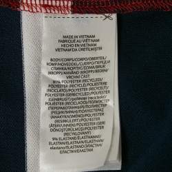 مملوكة مسبقًا Polo Ralph Lauren Navy Blue/Red Stripe Printed Jersey Polo T-Shirt XL