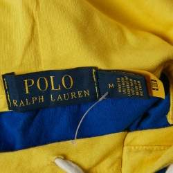 Pre Owned Polo Ralph Lauren Blue/Multicolor Cotton Knit Hoodie M