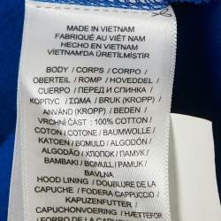 Pre Owned Polo Ralph Lauren Blue/Multicolor Cotton Knit Hoodie M