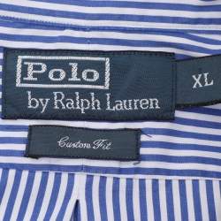 Polo Ralph Lauren Blue/White Striped Cotton Button Front Shirt XL