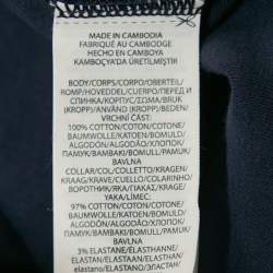 Polo Ralph Lauren Navy Blue Cotton Knit Zip-Up Contrast Trimmed Jacket M