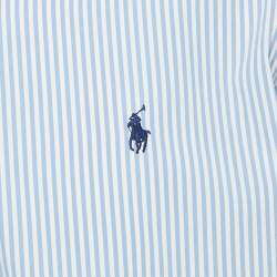 Pre Owned Polo Ralph Lauren Blue Stripe Cotton Button Down Shirt L