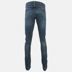 Pre Owned بنطلون جينز بولو رالف لورين دنيم أزرق بملمس متدهور مقاس كبير - الخصر 34"