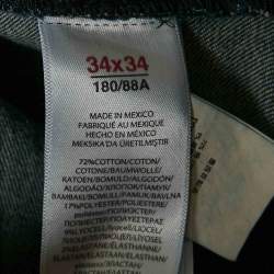 Pre Owned بنطلون جينز بولو رالف لورين دنيم أزرق بملمس متدهور مقاس كبير - الخصر 34"