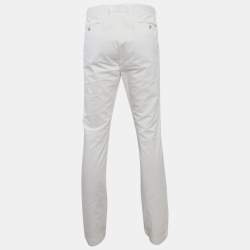 Pre Owned Polo Ralph Lauren White Gabardine Stretch Slim Fit Trousers XL