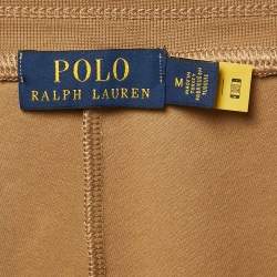 Pre Owned Polo Ralph Lauren Dark Beige Cotton Blend Knit Joggers M