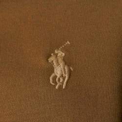 Pre Owned Polo Ralph Lauren Dark Beige Cotton Blend Knit Joggers M