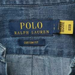 Pre Owned Polo Ralph Lauren Denim Blue Button Down Oversized Shirt L