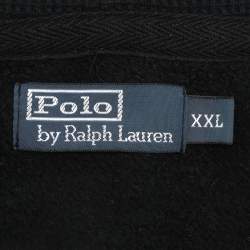 Pre Owned Polo Ralph Lauren Dark Grey Cotton Knit Zip Hoodie XXL