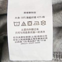 Pre Owned Polo Ralph Lauren Grey Logo Print Cotton Blend Knit Joggers S