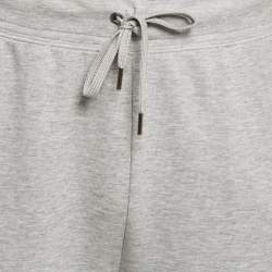 Pre Owned Polo Ralph Lauren Grey Logo Print Cotton Blend Knit Joggers S