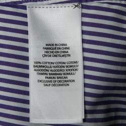 Pre Owned Polo Ralph Lauren Purple Striped Stretch Cotton Slim Fit Shirt L