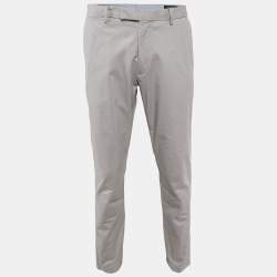 Pre Owned Polo Ralph Lauren Grey Cotton Stretch Slim Fit Trousers XL Waist 36"