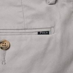 Pre Owned Polo Ralph Lauren Grey Cotton Stretch Slim Fit Trousers XL Waist 36"