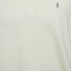 Pre Owned Polo Ralph Lauren Yellow Cotton V-Neck Sweater XL
