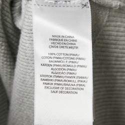 Pre Owned Polo Ralph Lauren Grey Cotton Knit half Zip Sweater L