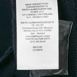 Pre Owned Polo Ralph Lauren Navy Blue Wool Knit Cardigan L