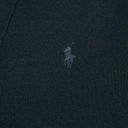 Pre Owned Polo Ralph Lauren Navy Blue Wool Knit Cardigan L