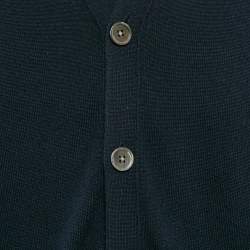 Pre Owned Polo Ralph Lauren Navy Blue Wool Knit Cardigan L