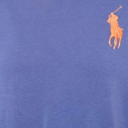 Pre Owned Polo Ralph Lauren Purple Logo Embroidered Crew Neck T-Shirt XL