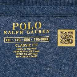 Pre Owned Polo Ralph Lauren Blue Jersey V-Neck Classic Fit T-Shirt XXL
