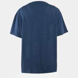 Pre Owned Polo Ralph Lauren Blue Jersey V-Neck Classic Fit T-Shirt XXL