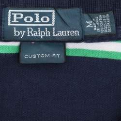 Pre Owned Polo Ralph Lauren Multicolor Stripe Cotton Pique Polo T-Shirt M