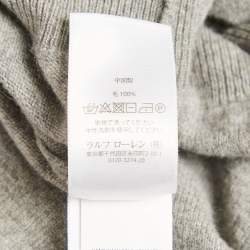 Pre Owned Polo Ralph Lauren Grey Wool Knit V-Neck Sweater XL