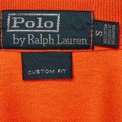 Polo Ralph Lauren Orange Cotton Custom Fit Polo T-Shirt S