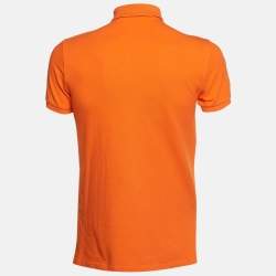 Polo Ralph Lauren Orange Cotton Custom Fit Polo T-Shirt S
