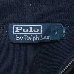 Pre Owned Polo Ralph Lauren Navy Blue Cotton Knit Half-Zip Sweater M