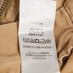 Pre Owned Polo Ralph Lauren Beige Cotton Regular Fit Trousers L
