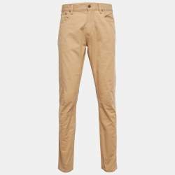 Pre Owned Polo Ralph Lauren Beige Cotton Regular Fit Trousers L