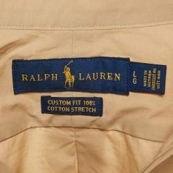 Polo Ralph Lauren Beige Cotton Short Sleeve Shirt L
