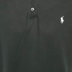 Pre Owned Polo Ralph Lauren Black Cotton Slim Fit Polo T-Shirt XL