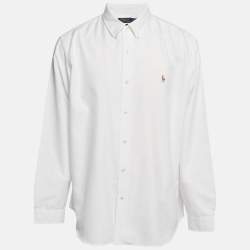 Polo Ralph Lauren White Synthetic Button Front Long Sleeve Shirt XXL