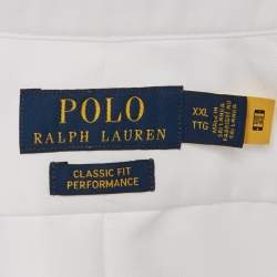 Polo Ralph Lauren White Synthetic Button Front Long Sleeve Shirt XXL