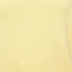 Pre Owned Polo Ralph Lauren Yellow Cotton Knit V-Neck Sweater L