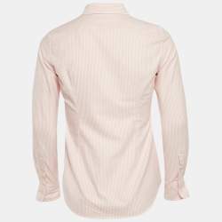 Ralph Lauren Pink Striped Cotton Button Down Custom Fit Shirt M