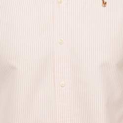 Ralph Lauren Pink Striped Cotton Button Down Custom Fit Shirt M