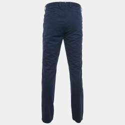 Pre Owned Polo Ralph Lauren Blue Cotton Stretch Slim Fit Trousers XL