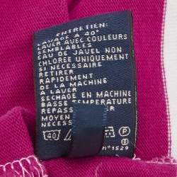 Pre Owned Ralph Lauren Sport Pink/White Striped Jersey Long Sleeve Polo T-Shirt S