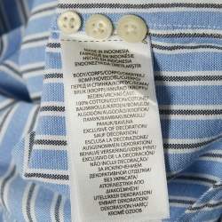 Pre Owned Polo Ralph Lauren Blue Striped Cotton Classic Fit Shirt L