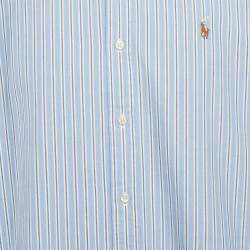Pre Owned Polo Ralph Lauren Blue Striped Cotton Classic Fit Shirt L